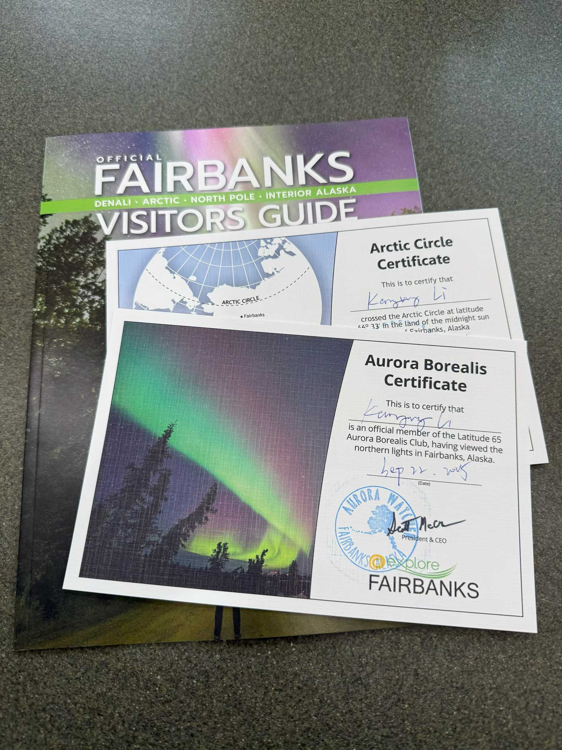Purple and green aurora formations